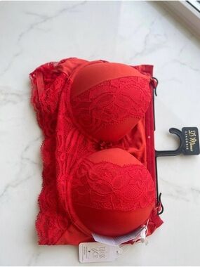 Red Lace Push-Up Bra & Panty Set - AB Brazilian Boutique